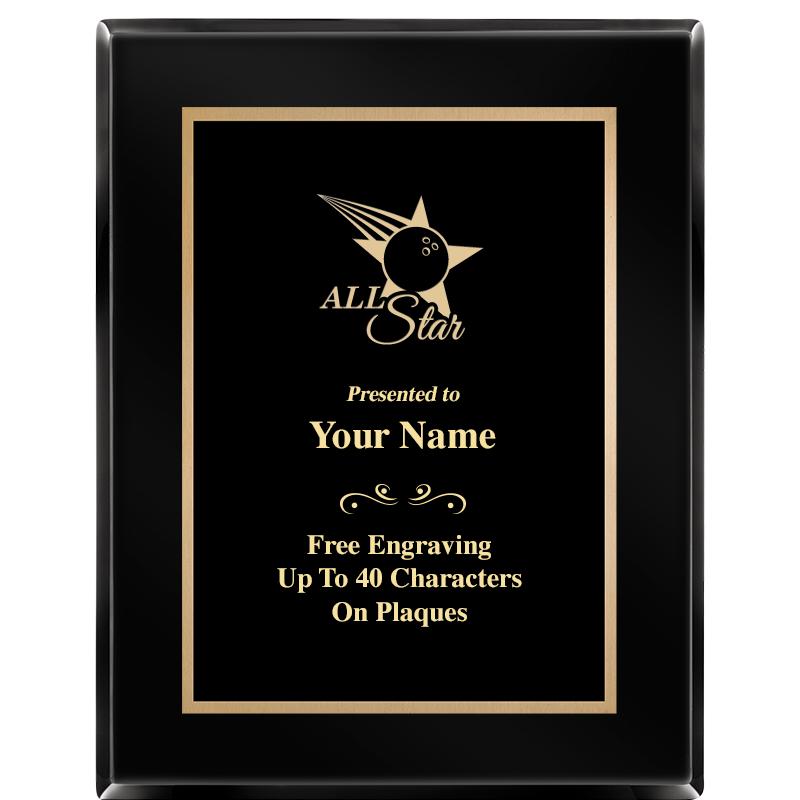 7X9 BLACK METAL PLT EBONY PLQ