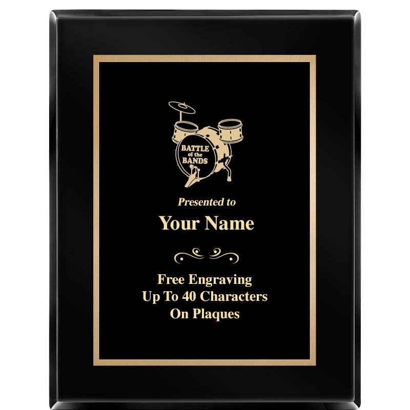 7X9 BLACK METAL PLT EBONY PLQ