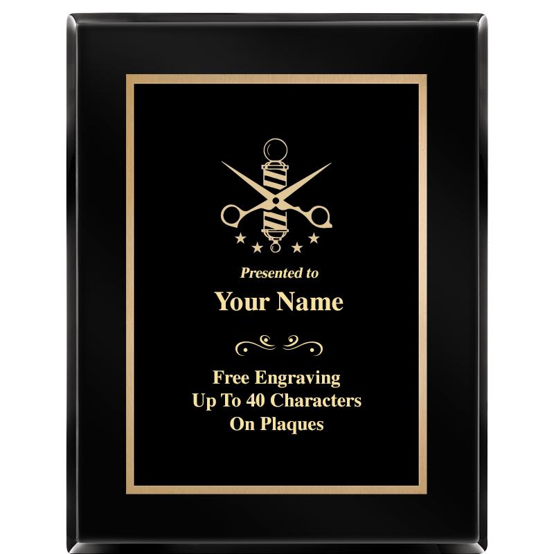 7X9 BLACK METAL PLT EBONY PLQ