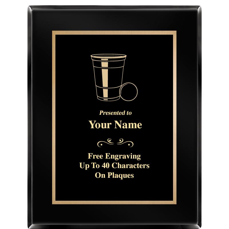 7X9 BLACK METAL PLT EBONY PLQ