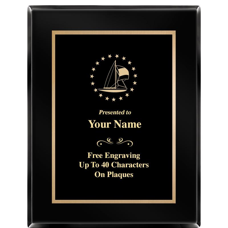 7X9 BLACK METAL PLT EBONY PLQ