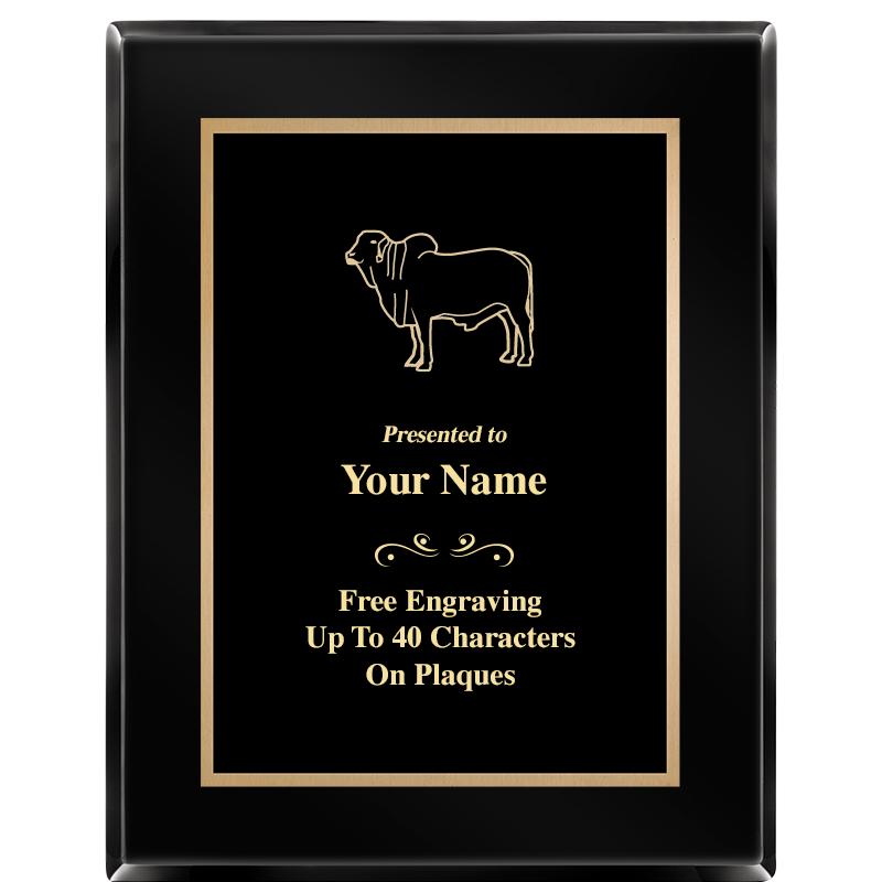 7X9 BLACK METAL PLT EBONY PLQ