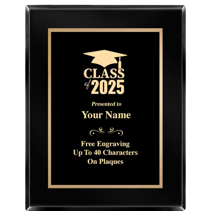 7X9 BLACK METAL PLT EBONY PLQ