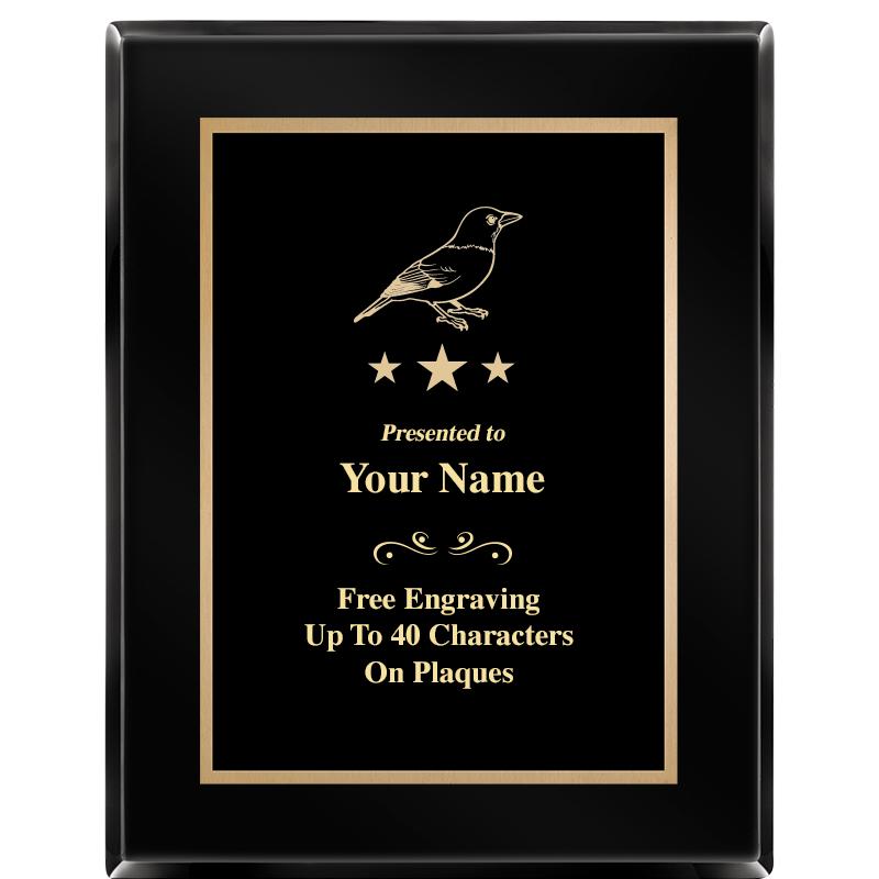 7X9 BLACK METAL PLT EBONY PLQ