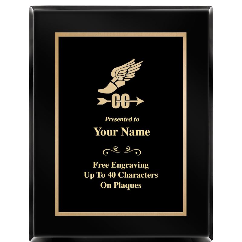 7X9 BLACK METAL PLT EBONY PLQ