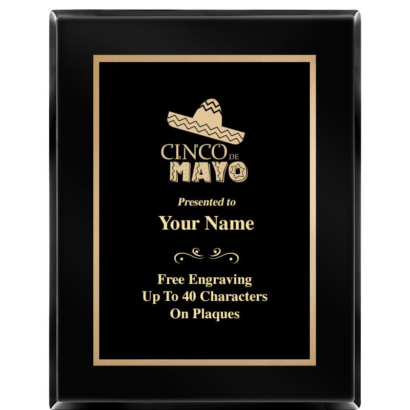 7X9 BLACK METAL PLT EBONY PLQ