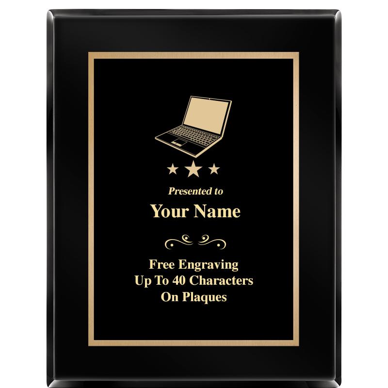 7X9 BLACK METAL PLT EBONY PLQ