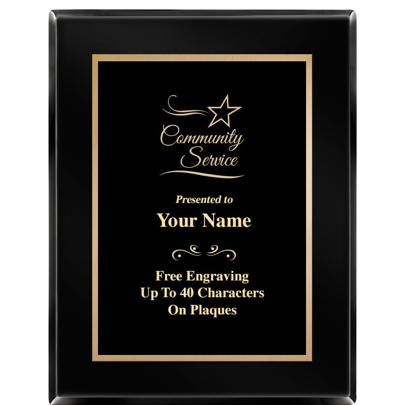 7X9 BLACK METAL PLT EBONY PLQ