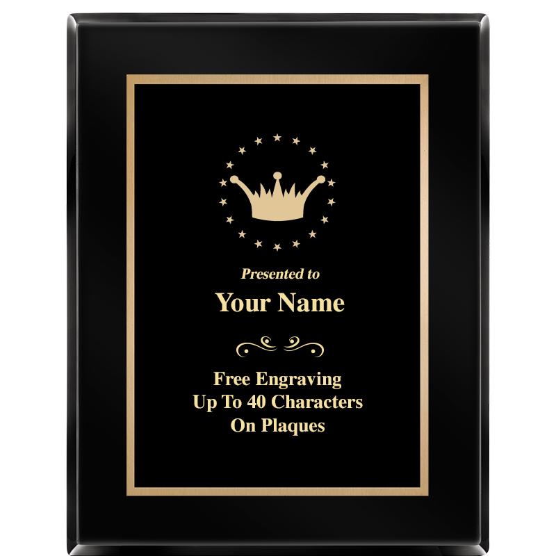 7X9 BLACK METAL PLT EBONY PLQ