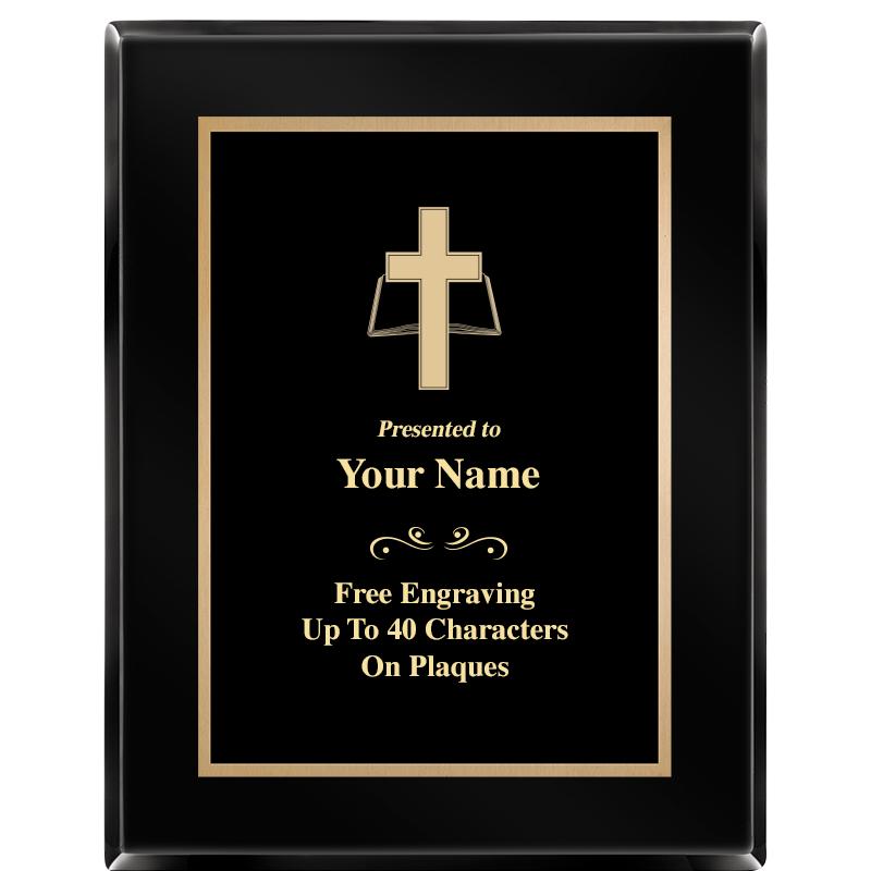 7X9 BLACK METAL PLT EBONY PLQ