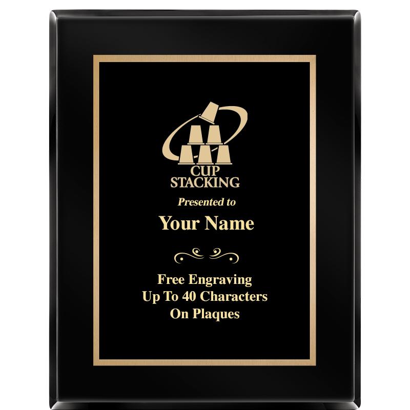 7X9 BLACK METAL PLT EBONY PLQ