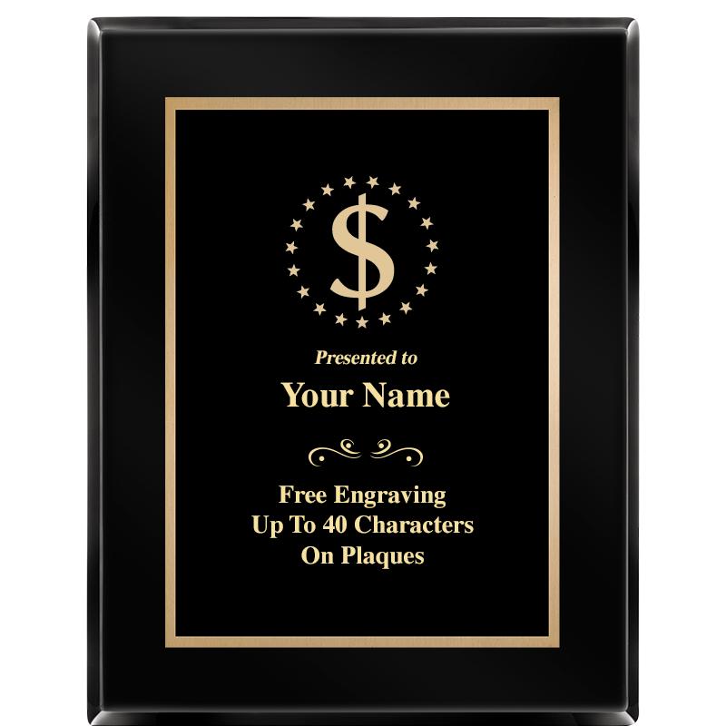 7X9 BLACK METAL PLT EBONY PLQ