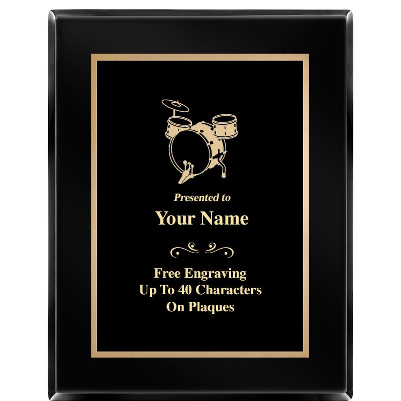 7X9 BLACK METAL PLT EBONY PLQ