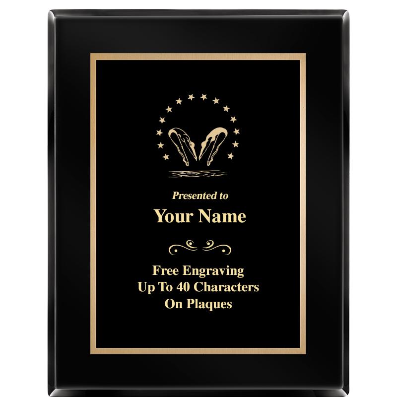 7X9 BLACK METAL PLT EBONY PLQ