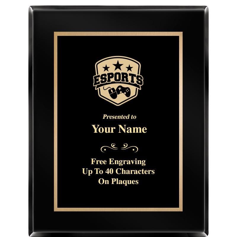 7X9 BLACK METAL PLT EBONY PLQ