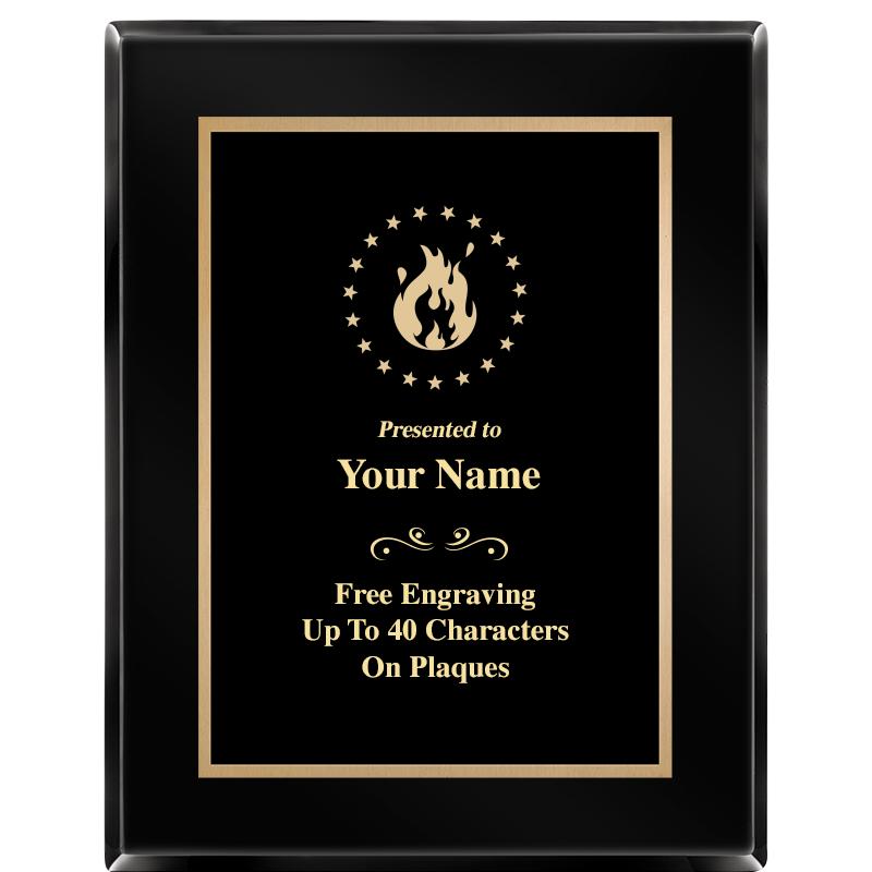 7X9 BLACK METAL PLT EBONY PLQ