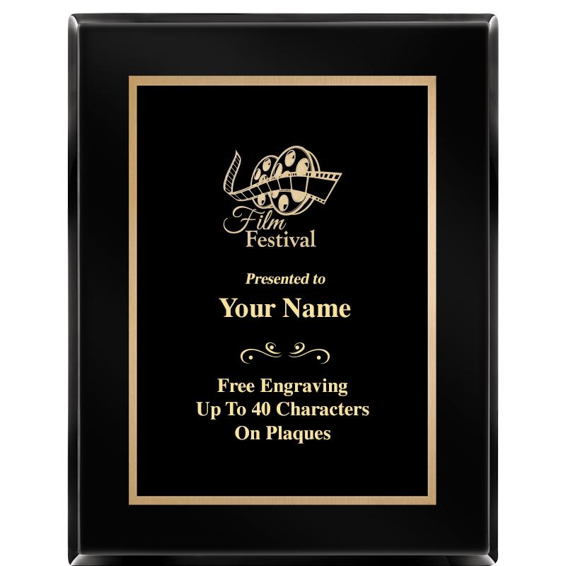 7X9 BLACK METAL PLT EBONY PLQ