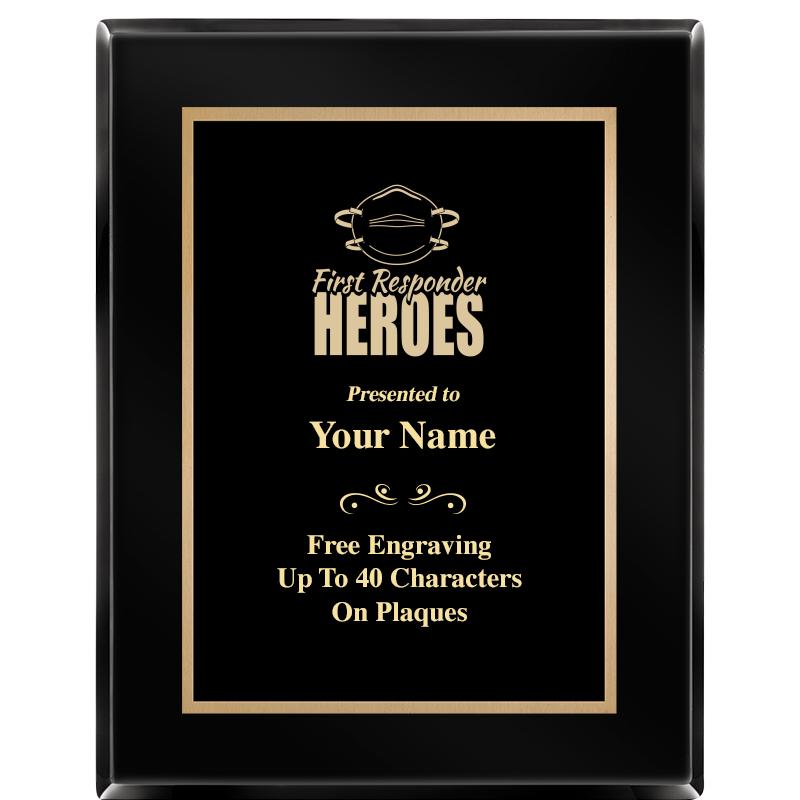 7X9 BLACK METAL PLT EBONY PLQ