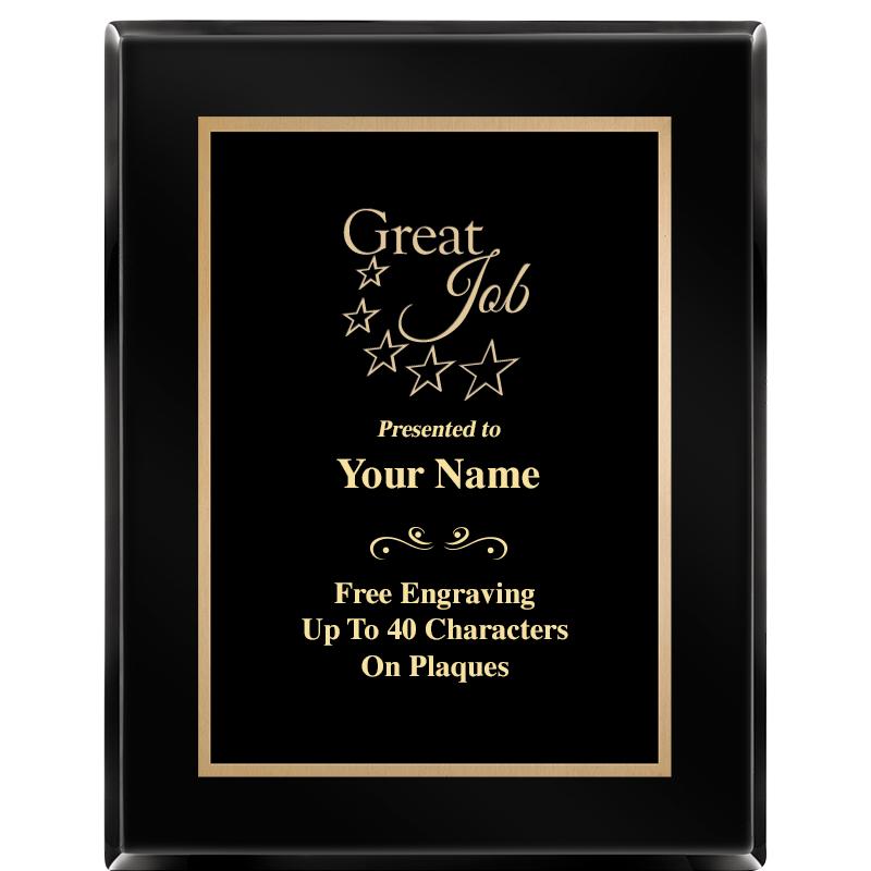 7X9 BLACK METAL PLT EBONY PLQ