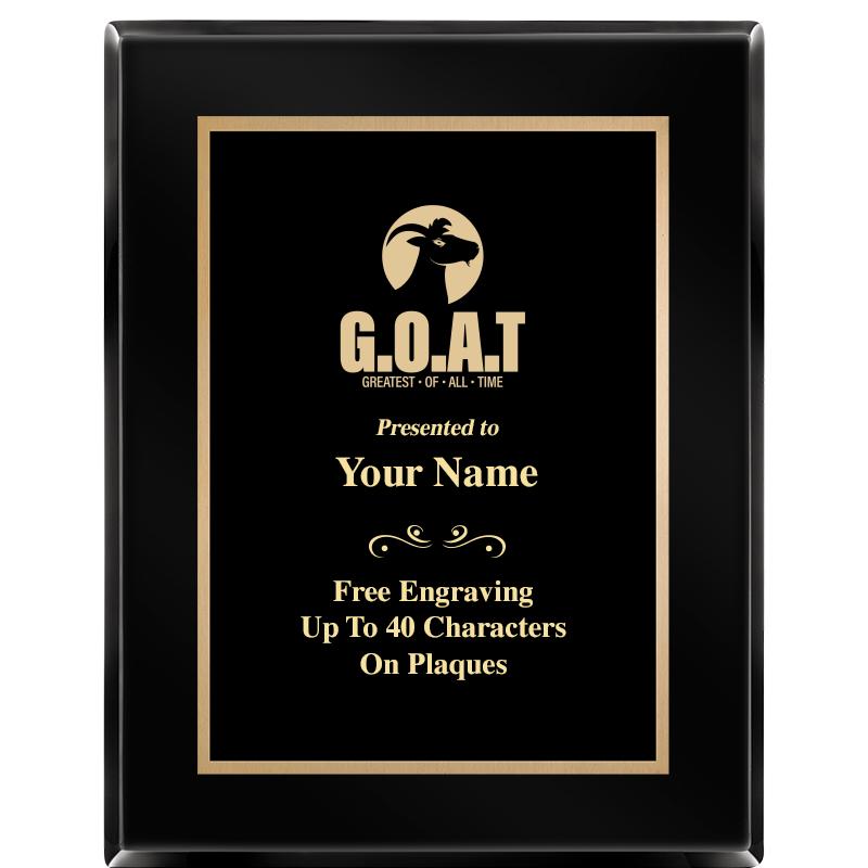 7X9 BLACK METAL PLT EBONY PLQ