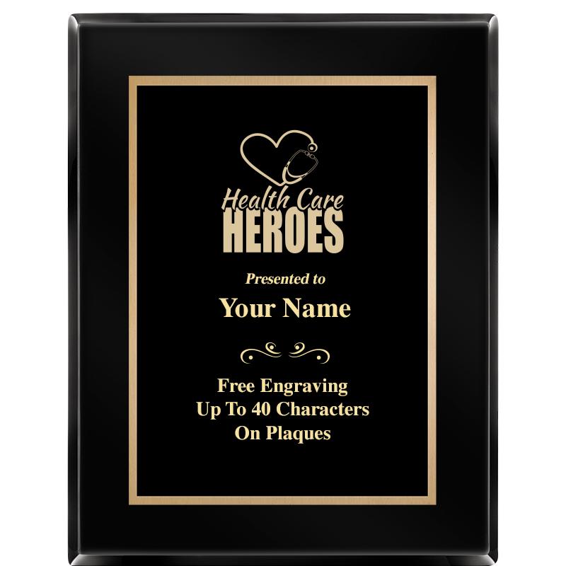 7X9 BLACK METAL PLT EBONY PLQ