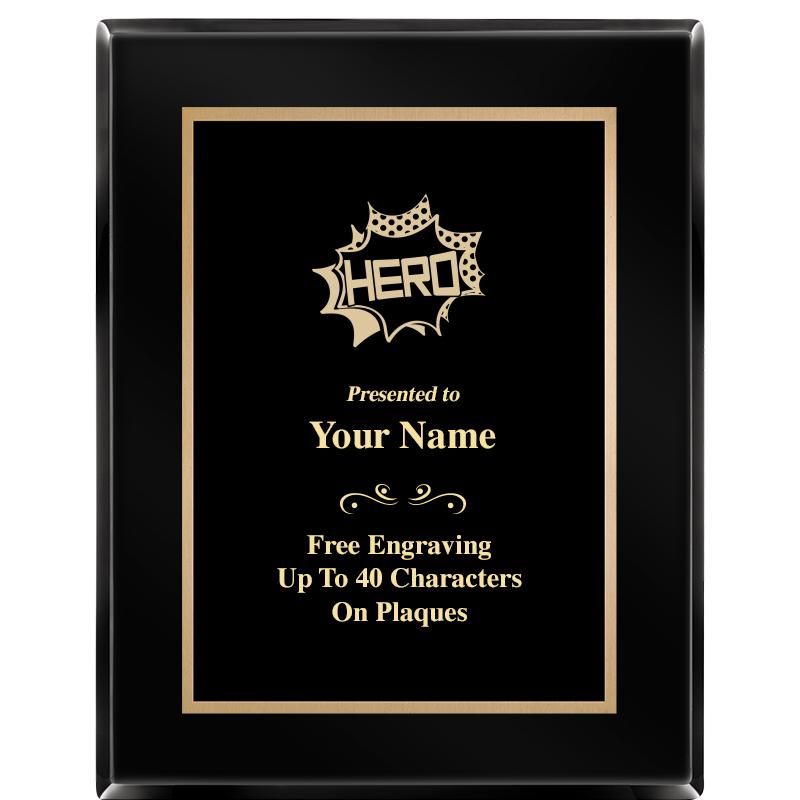 7X9 BLACK METAL PLT EBONY PLQ