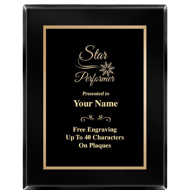 7X9 BLACK METAL PLT EBONY PLQ