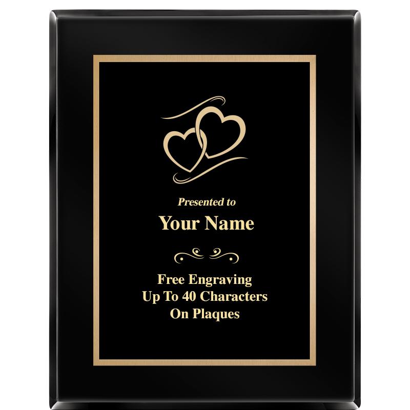 7X9 BLACK METAL PLT EBONY PLQ