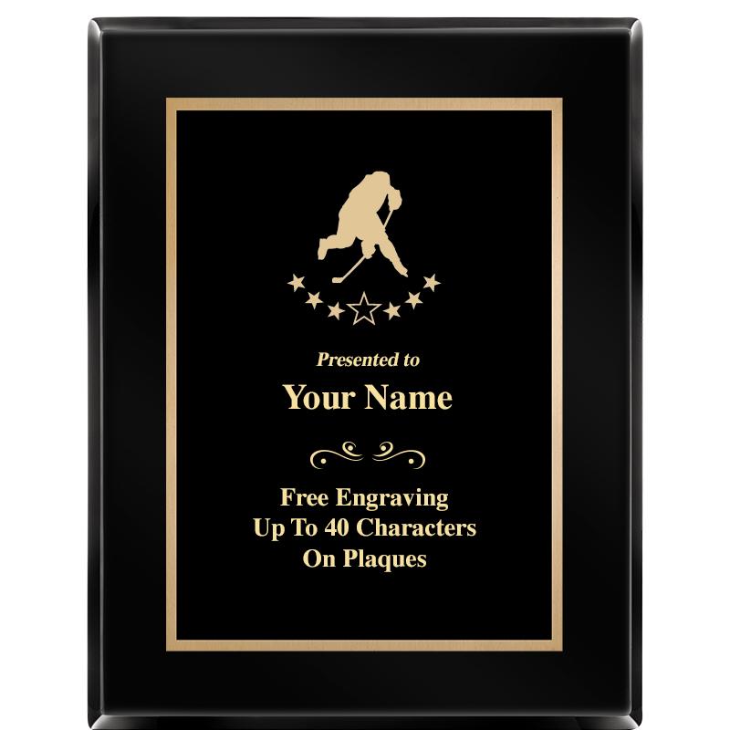 7X9 BLACK METAL PLT EBONY PLQ