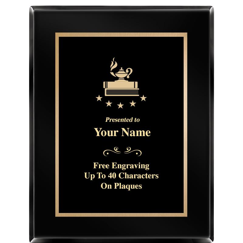 7X9 BLACK METAL PLT EBONY PLQ