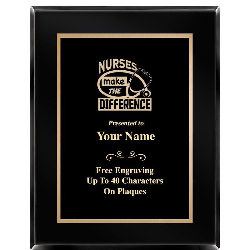 7X9 BLACK METAL PLT EBONY PLQ