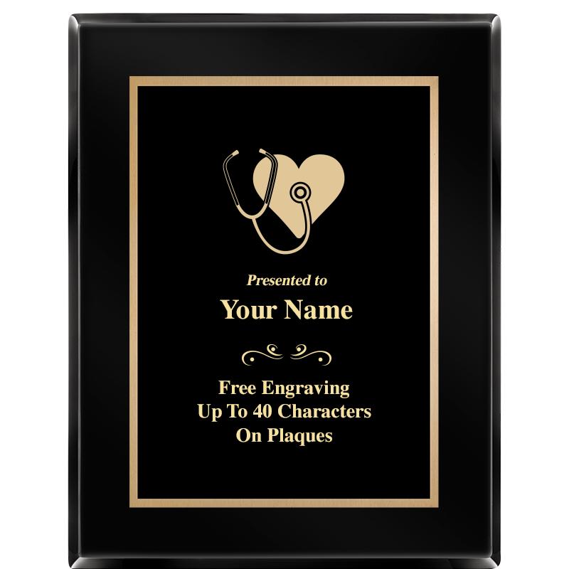 7X9 BLACK METAL PLT EBONY PLQ