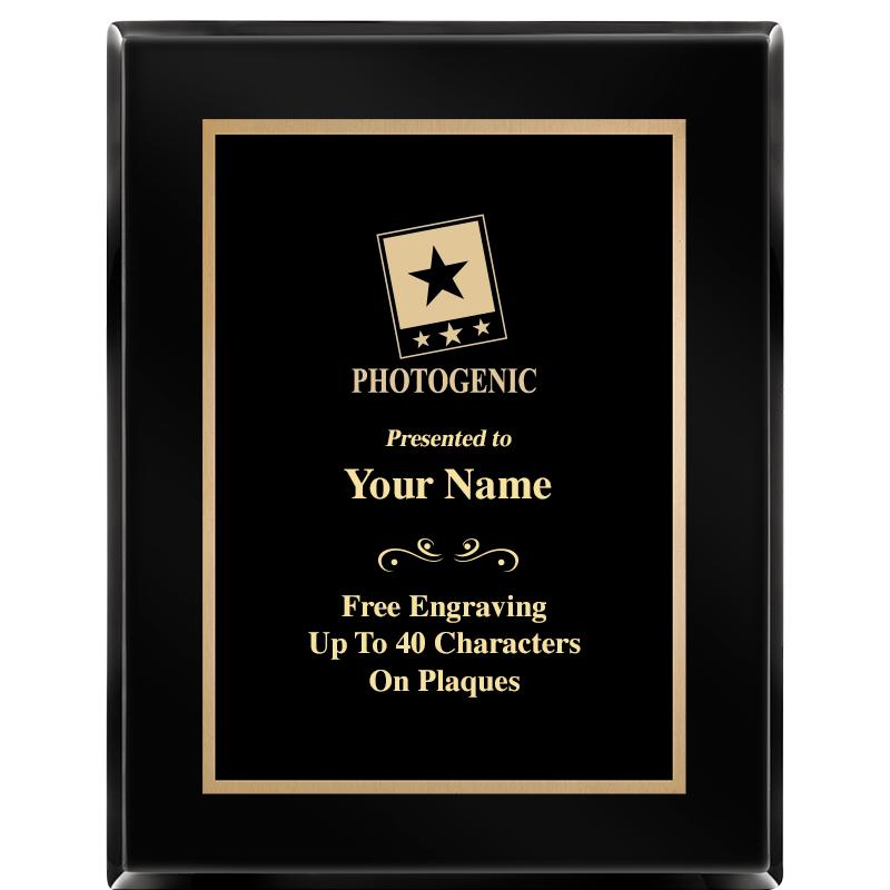 7X9 BLACK METAL PLT EBONY PLQ