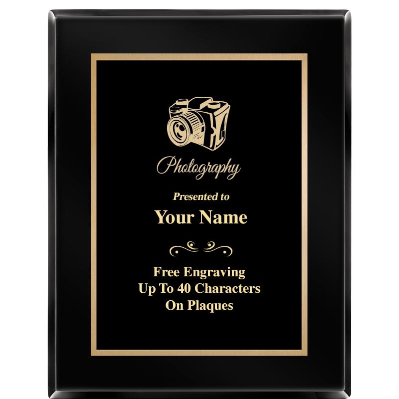 7X9 BLACK METAL PLT EBONY PLQ