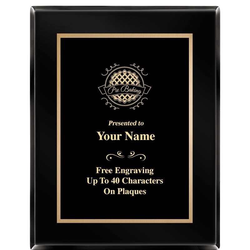 7X9 BLACK METAL PLT EBONY PLQ