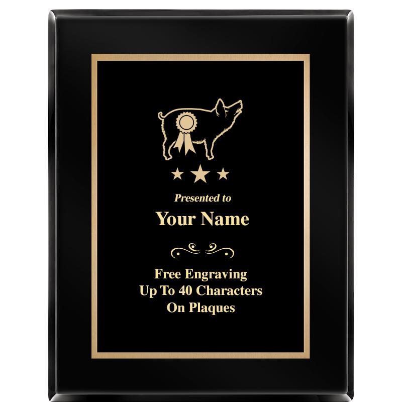 7X9 BLACK METAL PLT EBONY PLQ