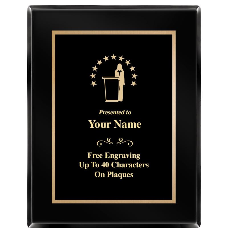 7X9 BLACK METAL PLT EBONY PLQ