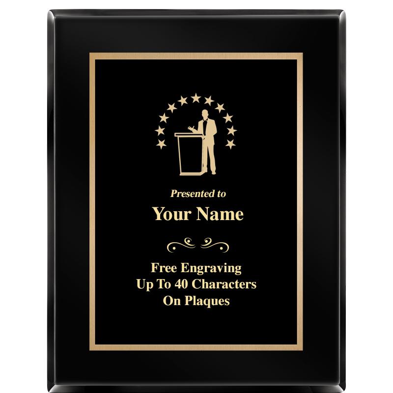 7X9 BLACK METAL PLT EBONY PLQ