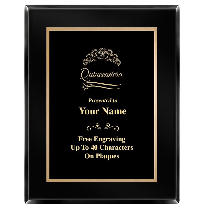 7X9 BLACK METAL PLT EBONY PLQ