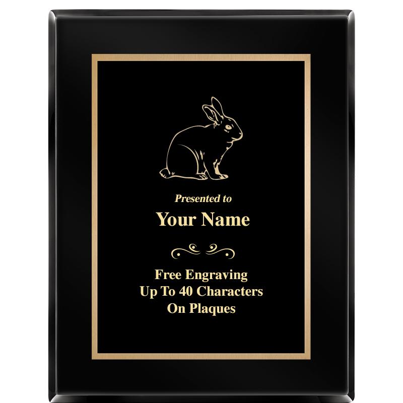 7X9 BLACK METAL PLT EBONY PLQ