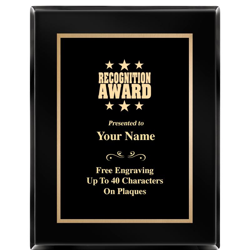 7X9 BLACK METAL PLT EBONY PLQ