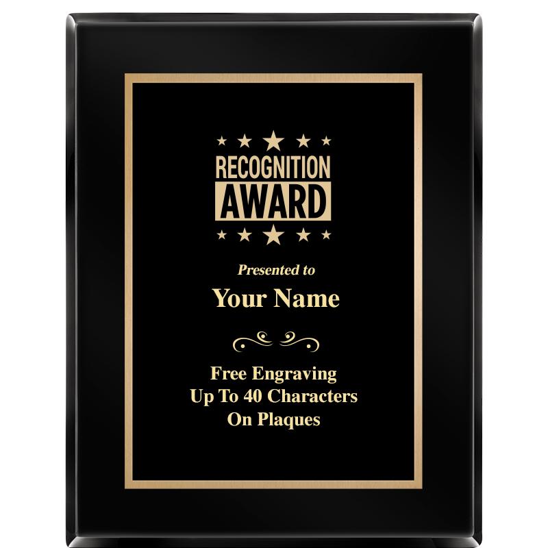 7X9 BLACK METAL PLT EBONY PLQ