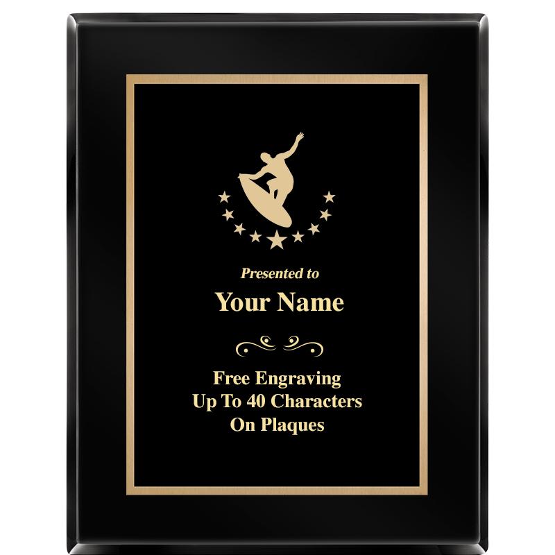 7X9 BLACK METAL PLT EBONY PLQ