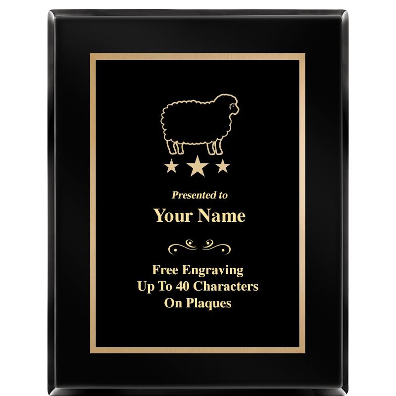 7X9 BLACK METAL PLT EBONY PLQ