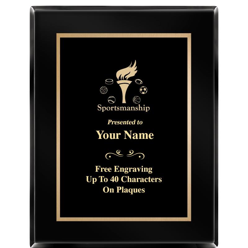 7X9 BLACK METAL PLT EBONY PLQ