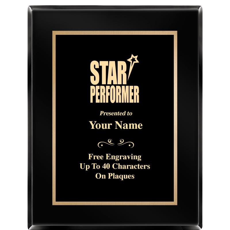 7X9 BLACK METAL PLT EBONY PLQ