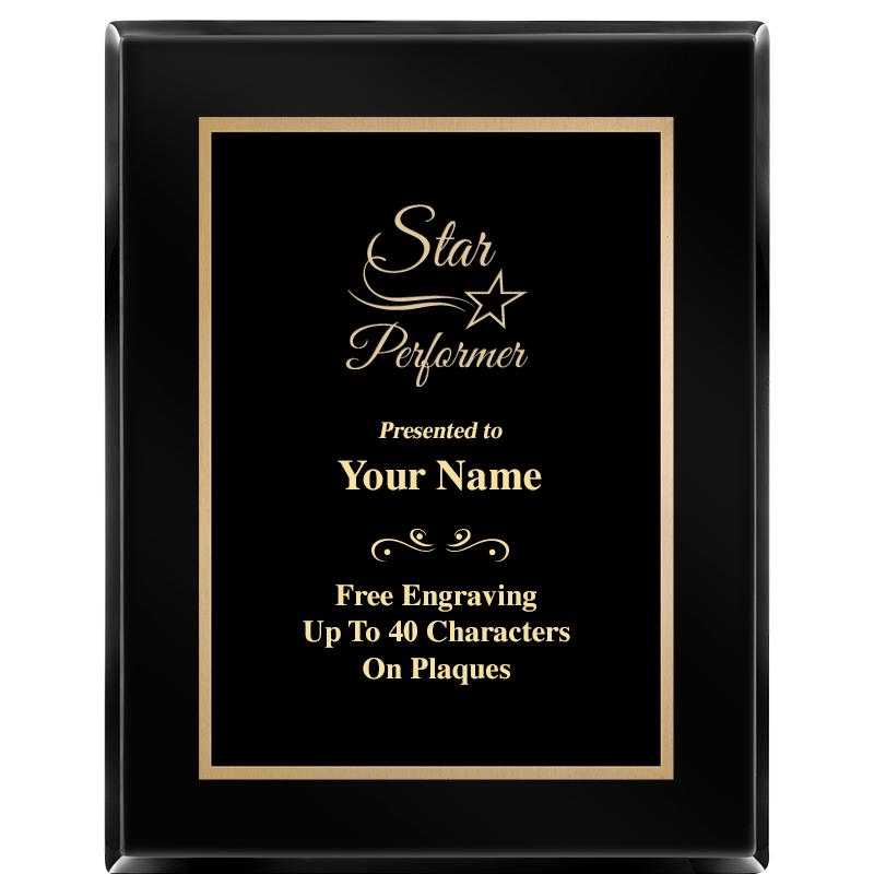 7X9 BLACK METAL PLT EBONY PLQ