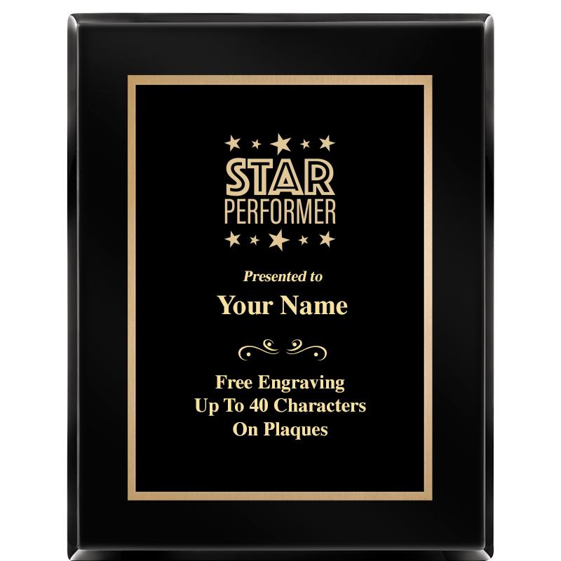 7X9 BLACK METAL PLT EBONY PLQ