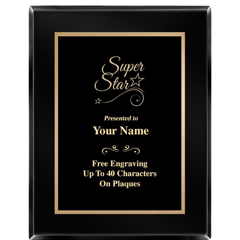 7X9 BLACK METAL PLT EBONY PLQ