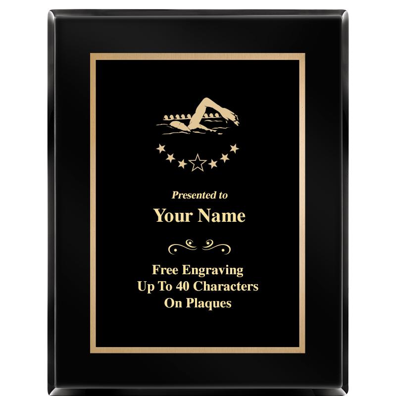 7X9 BLACK METAL PLT EBONY PLQ